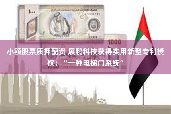 小额股票质押配资 展鹏科技获得实用新型专利授权：“一种电梯门系统”