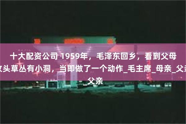 十大配资公司 1959年，毛泽东回乡，看到父母坟头草丛有小洞，当即做了一个动作_毛主席_母亲_父亲