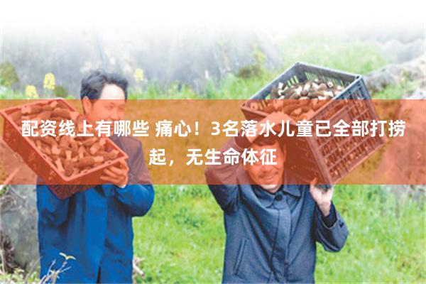 配资线上有哪些 痛心！3名落水儿童已全部打捞起，无生命体征